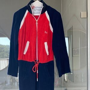 Off white jumpsuit Red and Black Zip-Up